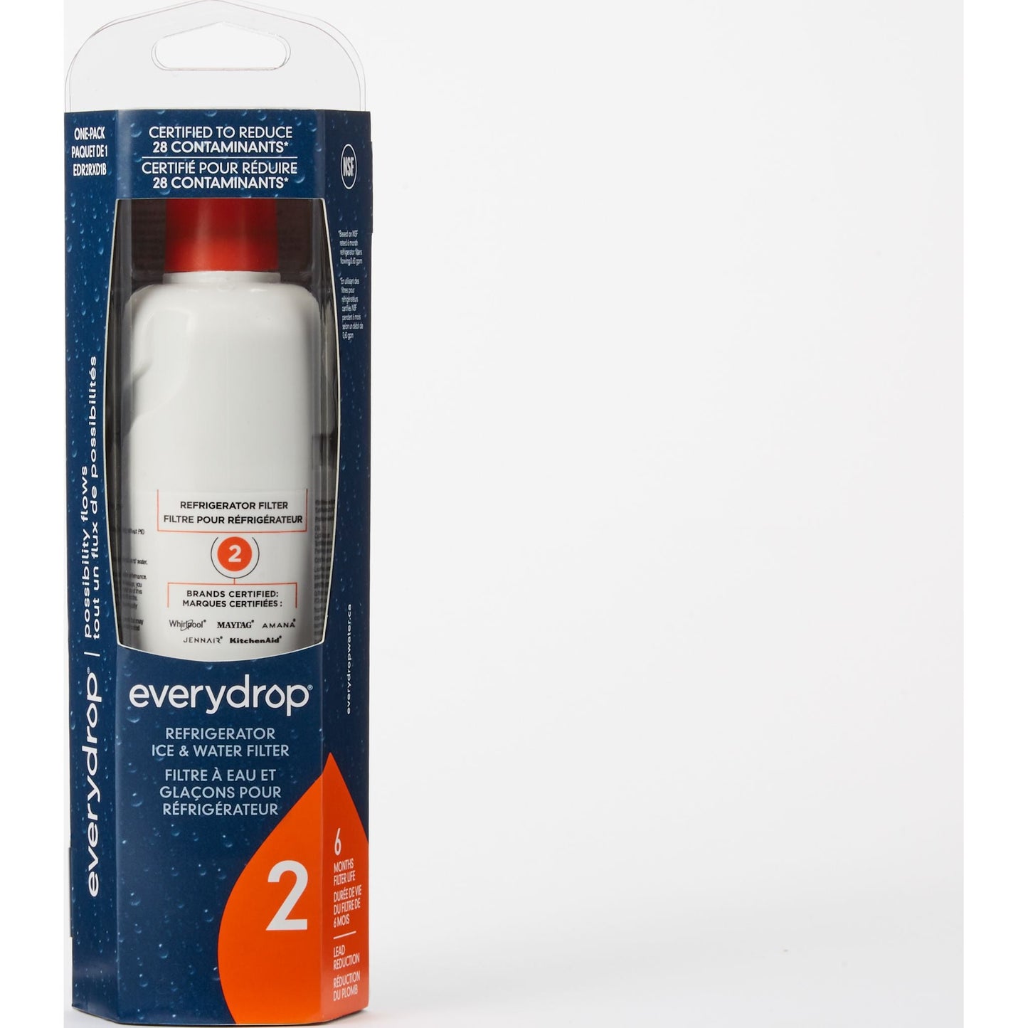 Filtre à eau Whirlpool - Pour montage par le bas (EDR2RXD1B)