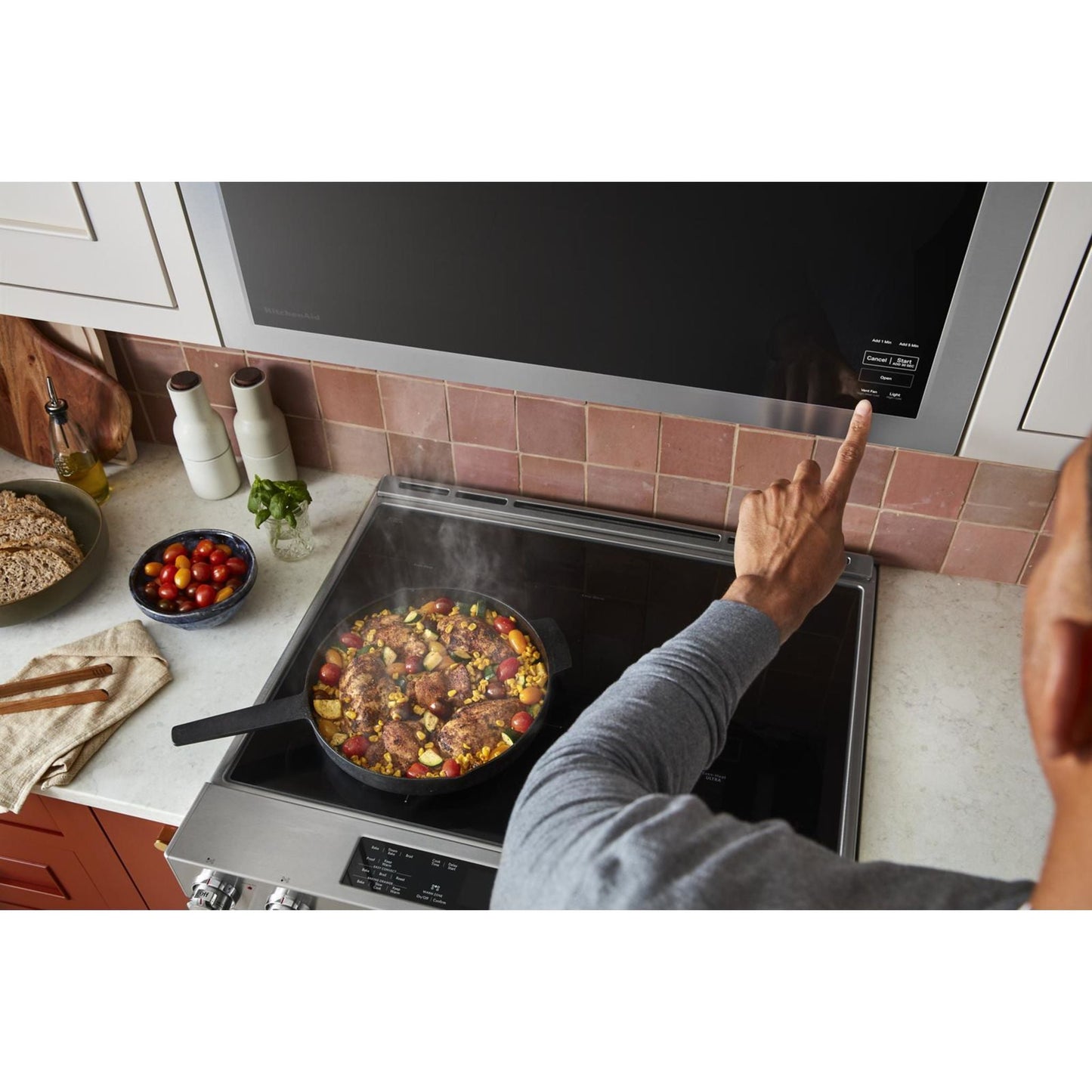 Micro-ondes KitchenAid à hotte intégrée (YKMMF330PPS) - Inox PrintShield