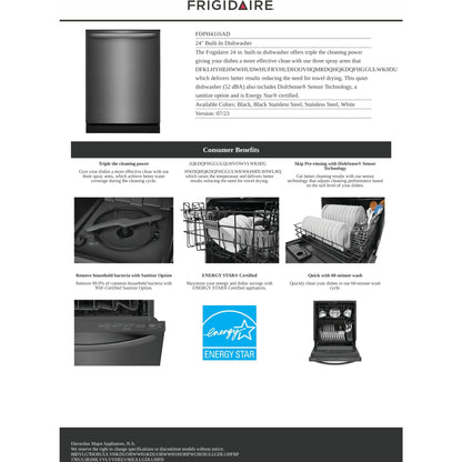 Lave-vaisselle Frigidaire (FDPH4316AD) - Acier inoxydable noir