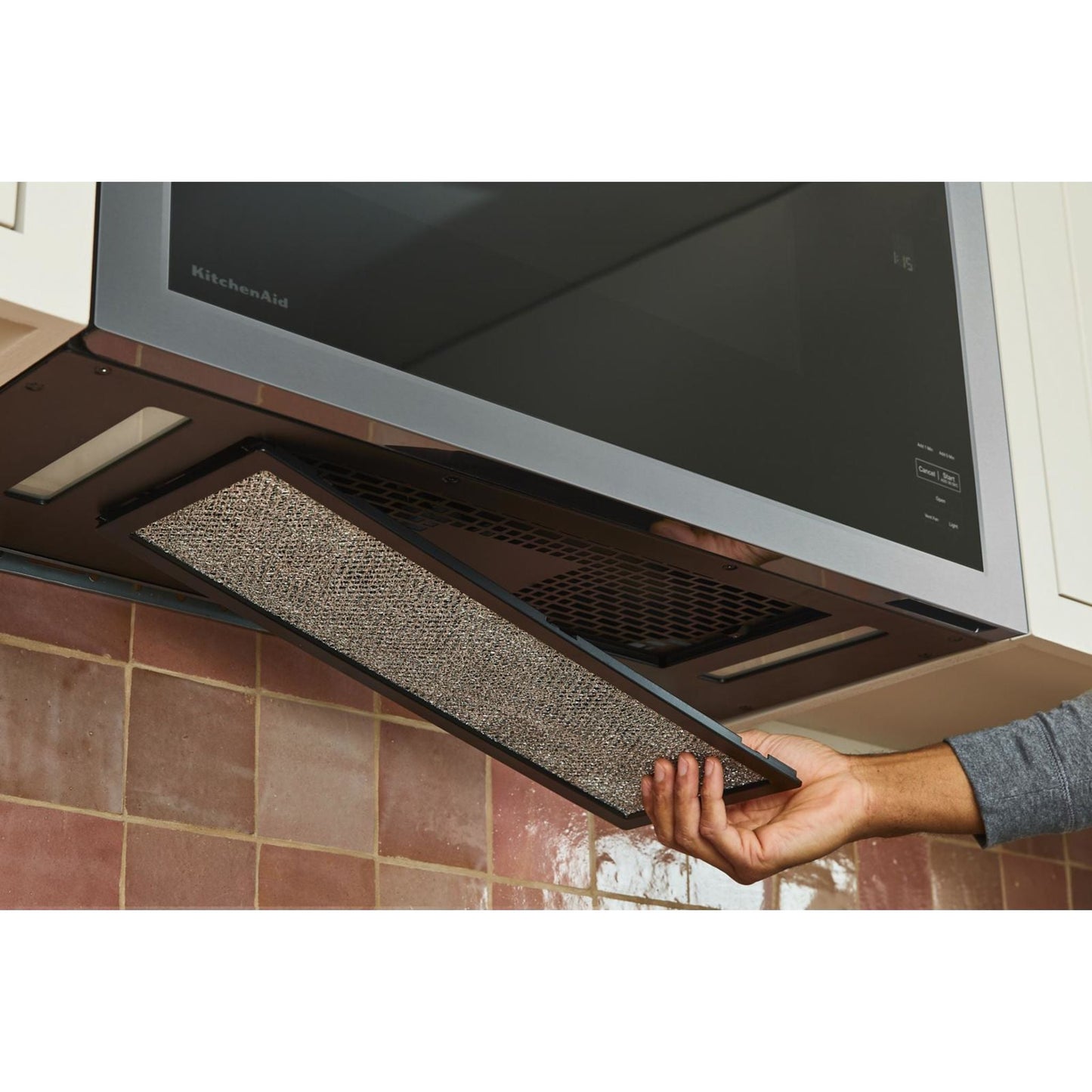 Micro-ondes KitchenAid à hotte intégrée (YKMMF330PPS) - Inox PrintShield