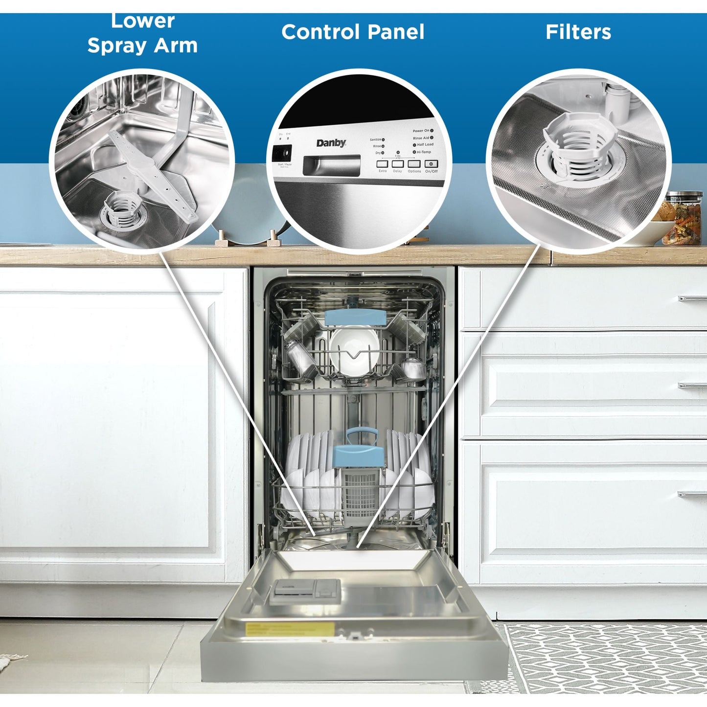 Lave-vaisselle Danby (DDW18D1ESS) - Acier inoxydable