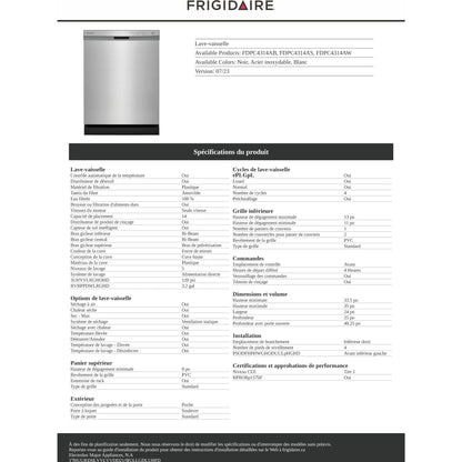 Lave-vaisselle Frigidaire (FDPC4314AS) - Acier inoxydable