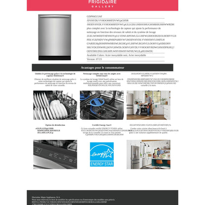 Lave-vaisselle Frigidaire Gallery, cuve en plastique (GDPH4515AF) - Acier inoxydable