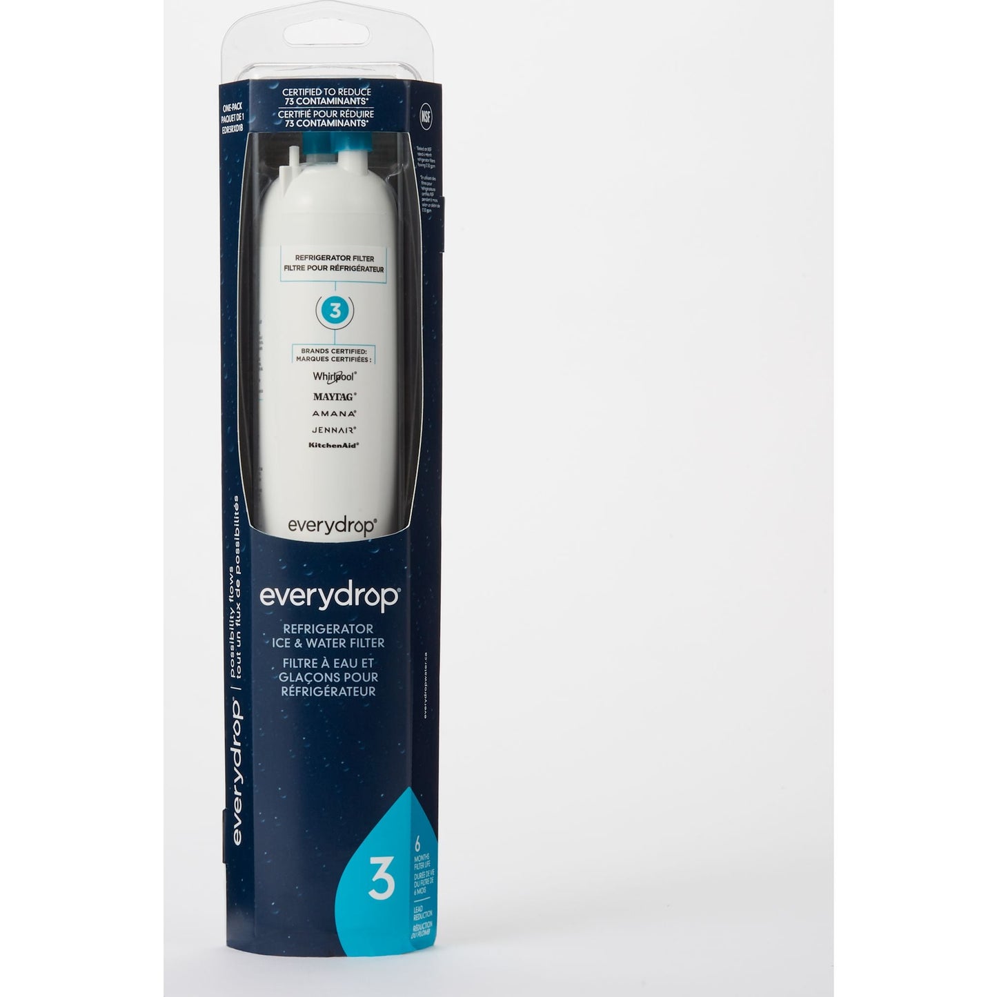 Filtre à eau Whirlpool - Pour porte avant (EDR3RXD1B)