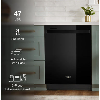 Lave-vaisselle Whirlpool, cuve en acier inoxydable (WDT750SAKB) - Noir